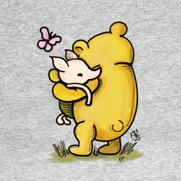 Hugs - Winnie the Pooh and Piglet, too by Alt World Studios